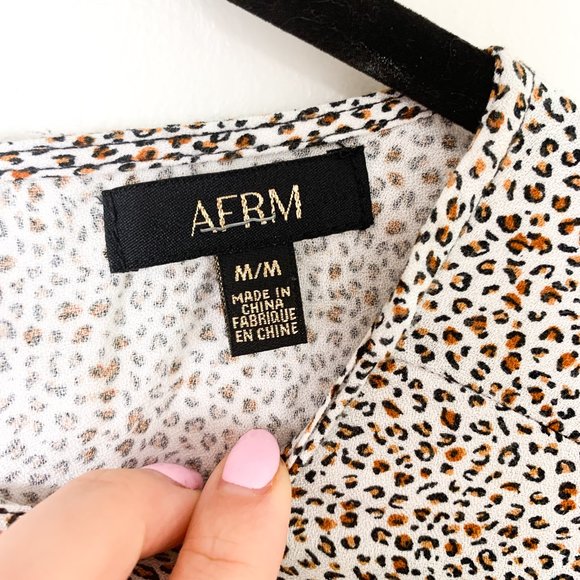 AFRM Janice Leopard Print Midi Dress Medium - Picture 4 of 6